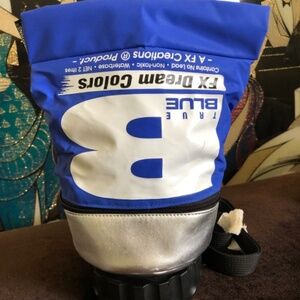 90s blue paint tube bag